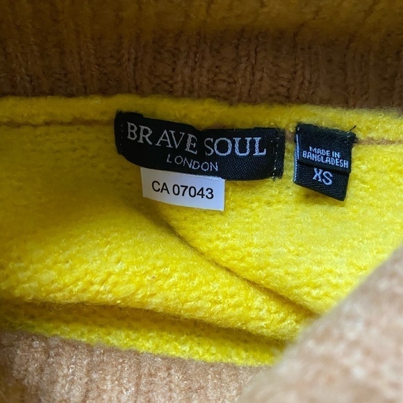 Brave Soul Colour Block Cowl Sweater XS - Picture 6 of 7